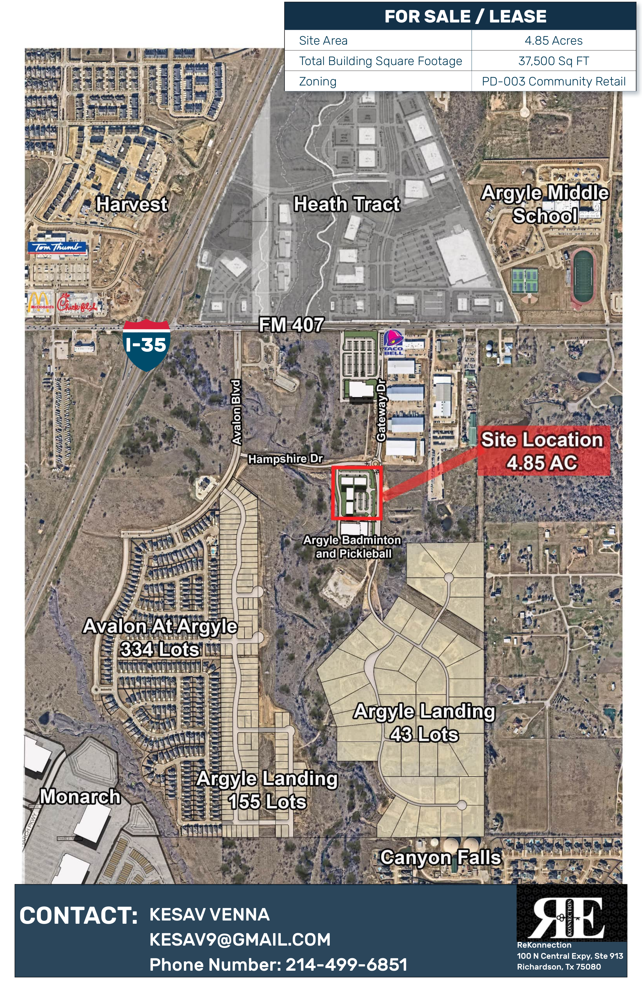 Argyle Sports Complex Location and Details Flyer